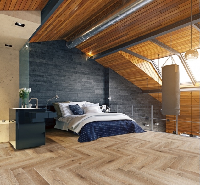 Виниловый ламинат SPC "Cronafloor" Herringbone Дуб Монпелье (640*128*4,5 мм) — купить в Ялте