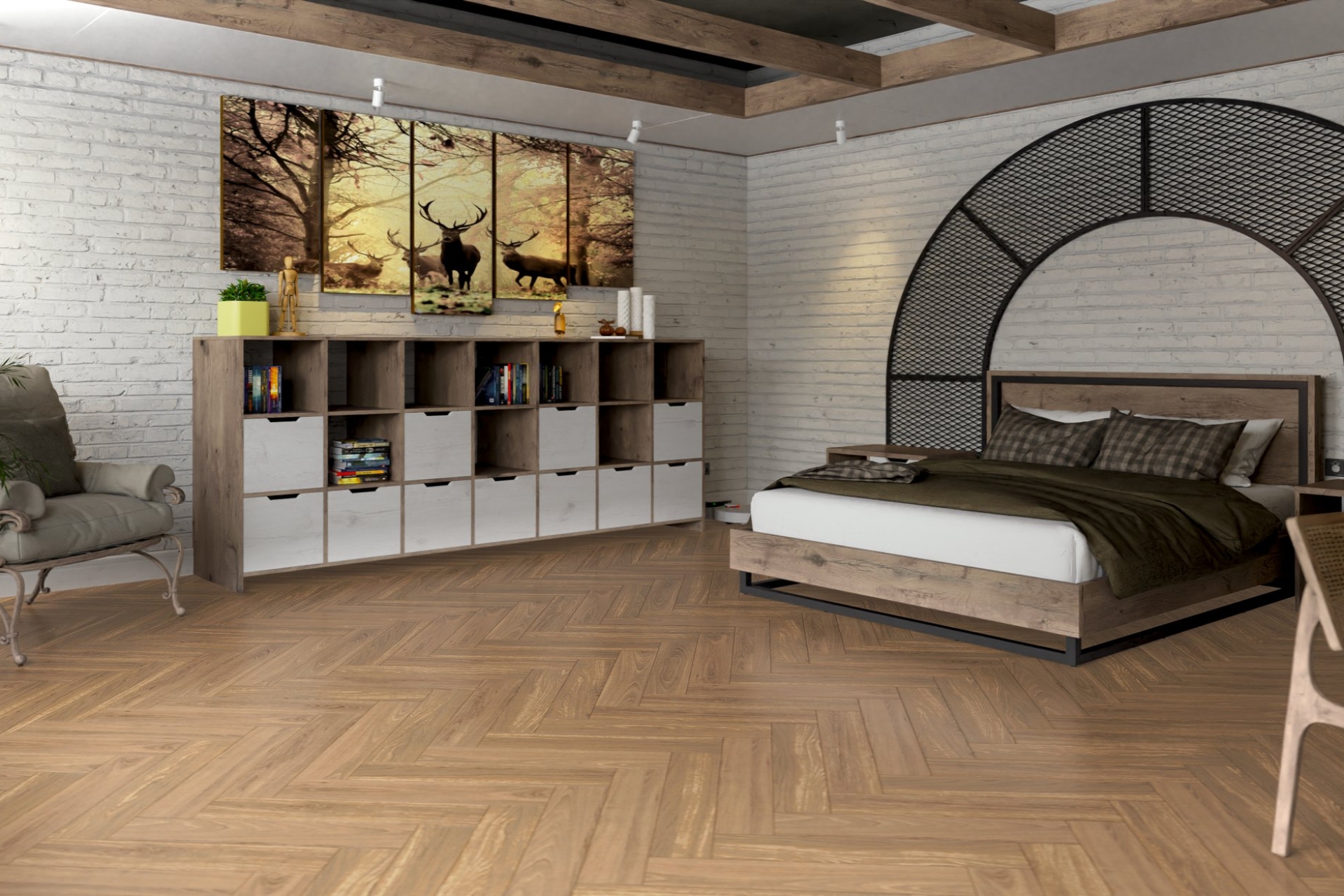 Инженерный паркет «Damy Floor» Натуральный (укладка елочкой) — купить в Ялте