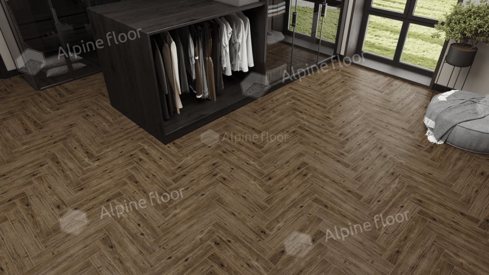 Ламинат "Alpine Floor" Herringbone 12 PRO Дуб Бордо (606*101*12 мм) — купить в Ялте