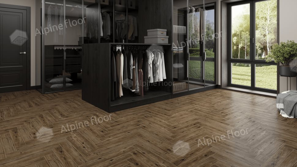 Ламинат "Alpine Floor" Herringbone 12 PRO Дуб Бордо (606*101*12 мм) — купить в Ялте
