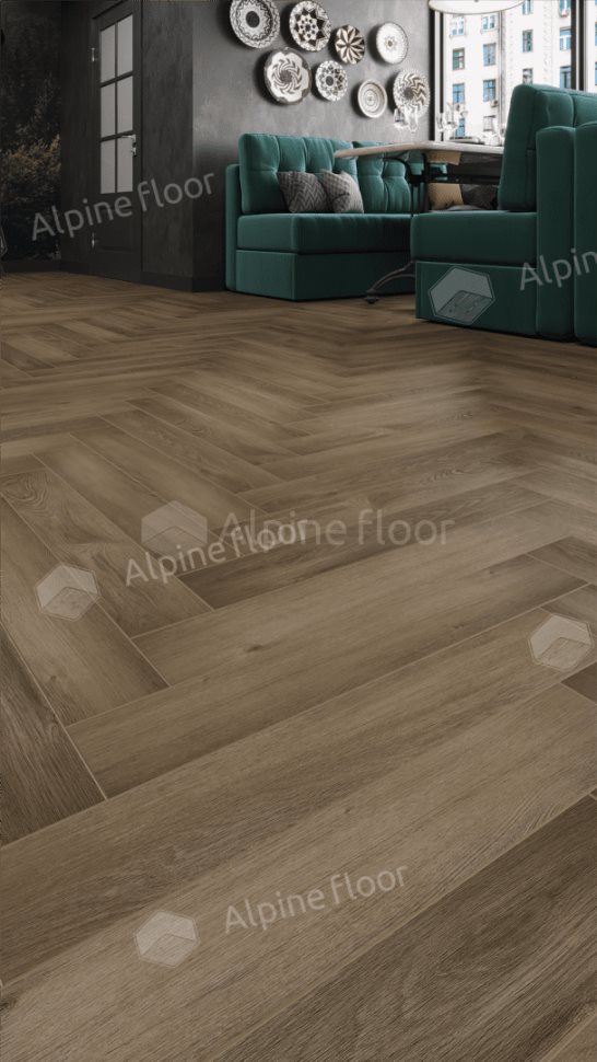 Ламинат "Alpine Floor" Herringbone 12 PRO Дуб Анжу (606*101*12 мм) — купить в Ялте